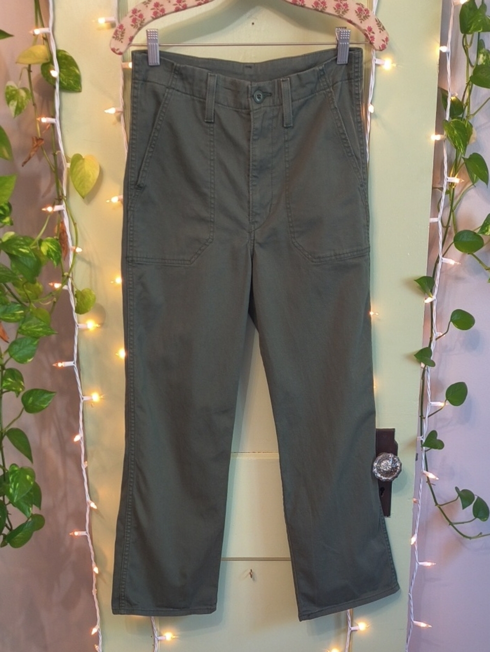 Women's Levi's Red Tab Olive Army Green High Water Deep Pocket High waist 27
